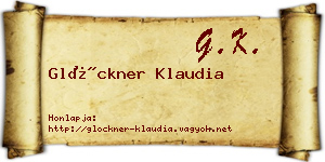 Glöckner Klaudia névjegykártya